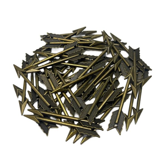 45 Arrow Charms Pendants Antique Bronze Tone Craft Jewelry Making Supplies - Picture 4 of 8
